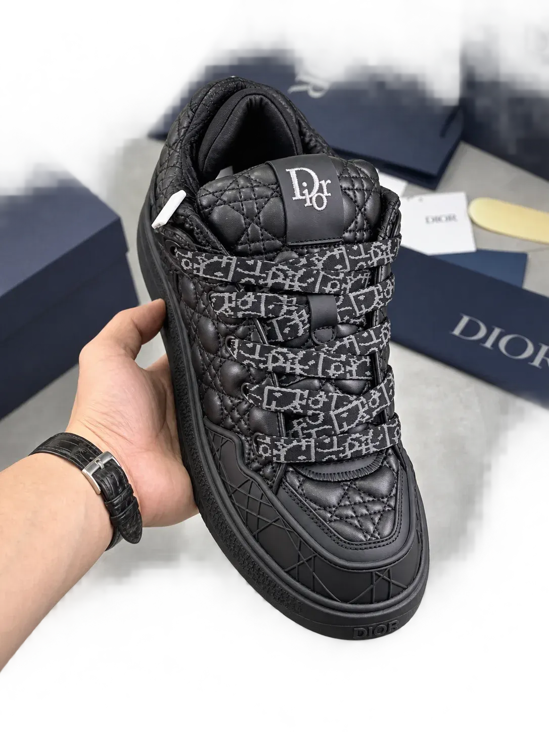 D!or B23 Oblique sneakers in navy and white - Multiple Colors Available