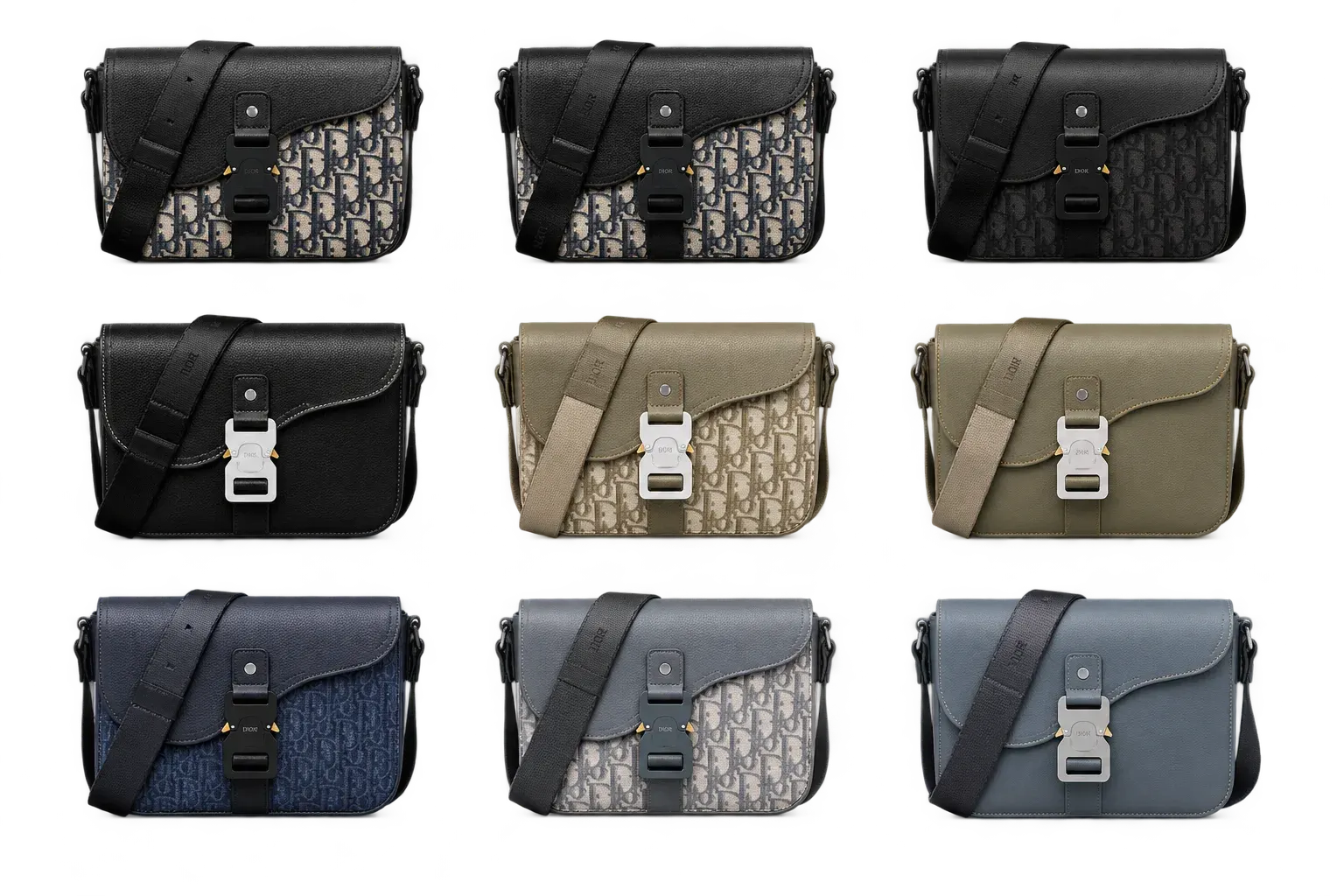 D1or Oblique Saddle Messenger Crossbody Bag – Multiple Colors Available