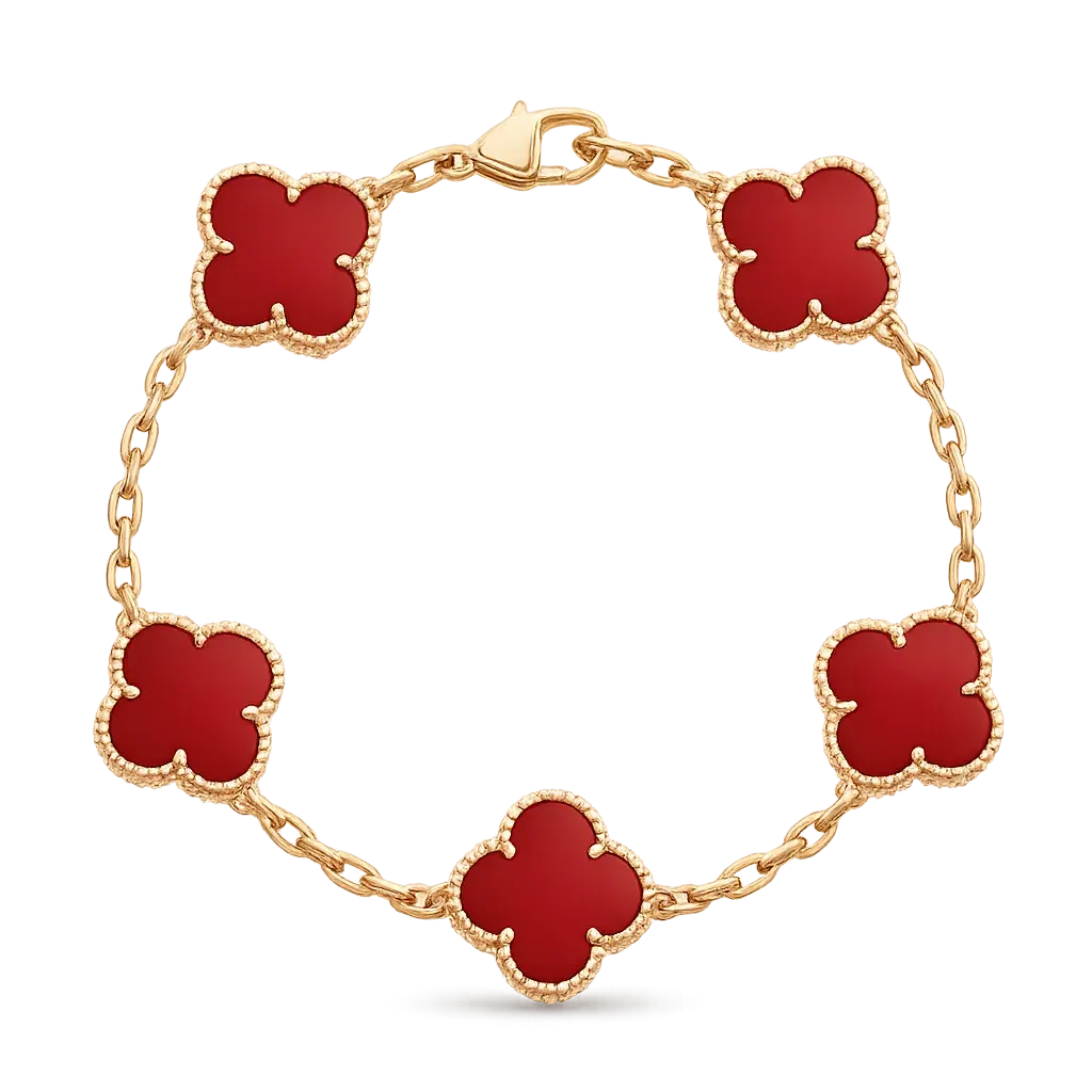 Large-size five-flower, rose gold color [red agate]