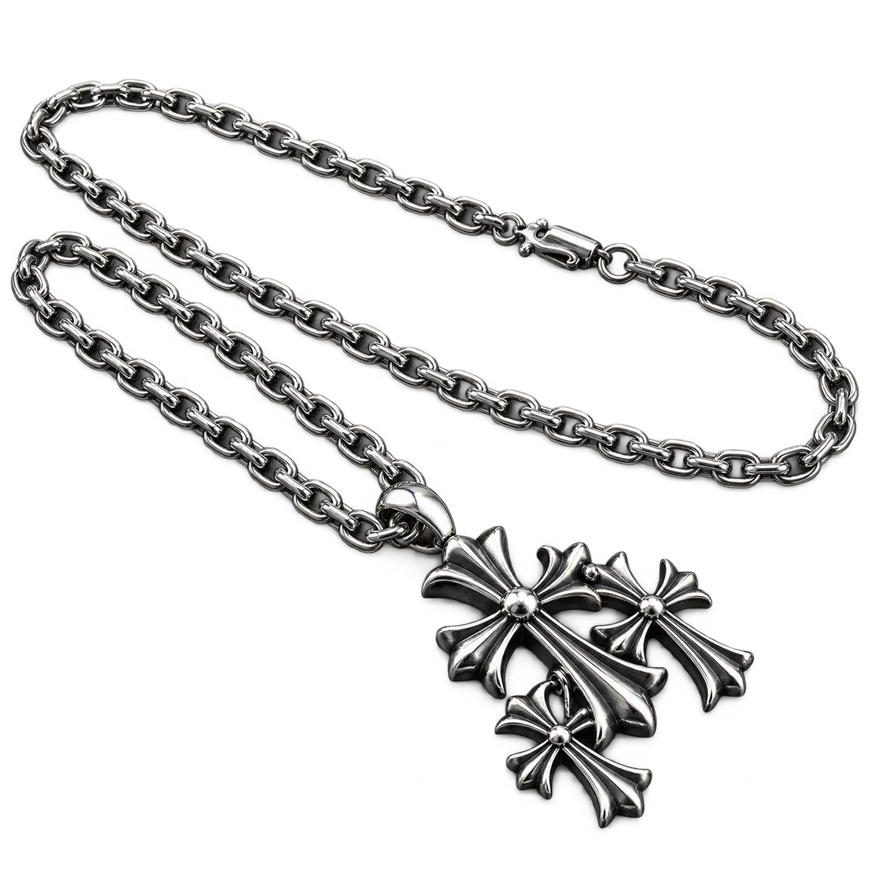Chrome Hearts Triple Cross Pendant Necklace
