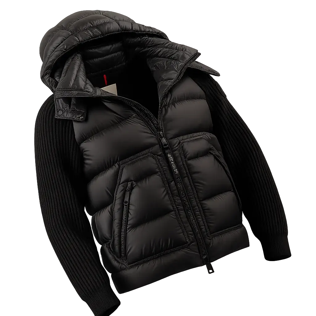 Ch4nel knitted down jacket with ribbed sleeves - Multiple Colors Available