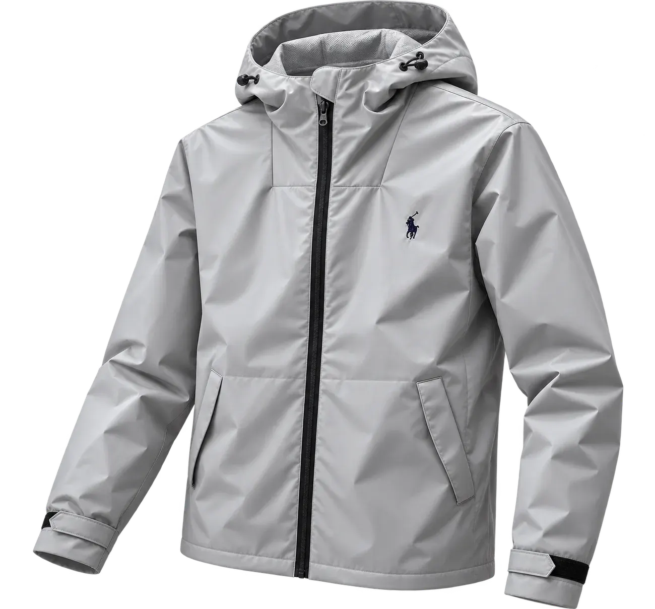 Po1o Ralph Lauren hooded windbreaker in silver-gray