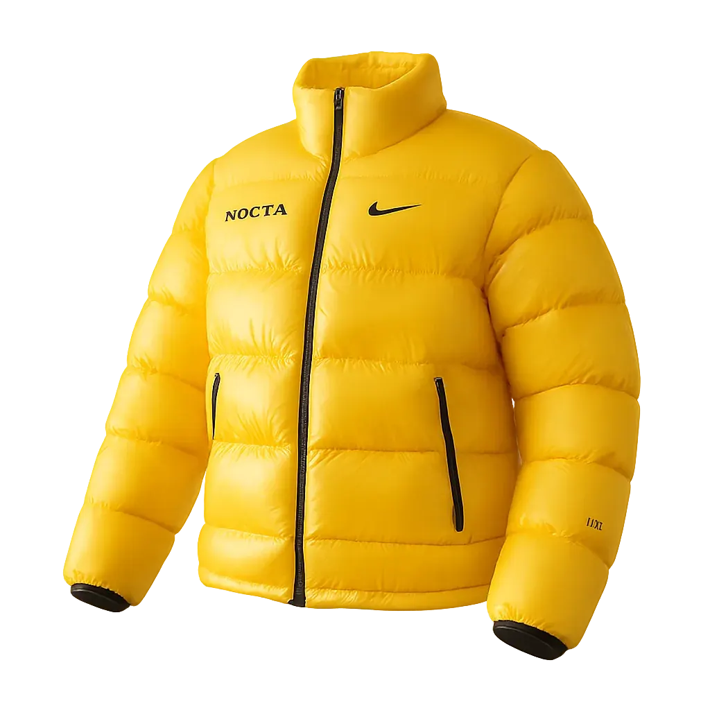 N!ke Down Jacket in vibrant yellow and classic black - Multiple Colors Available