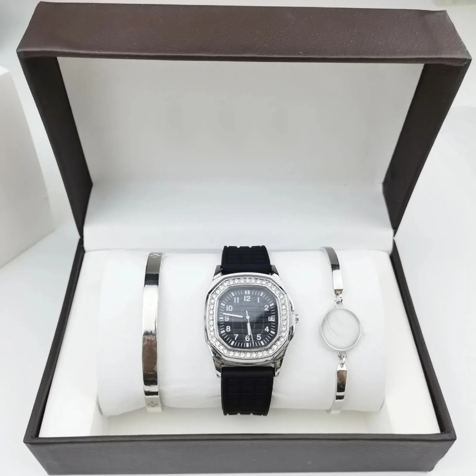 P4tek Philippe Aquanaut style watch with black rubber strap - Multiple Colors Available