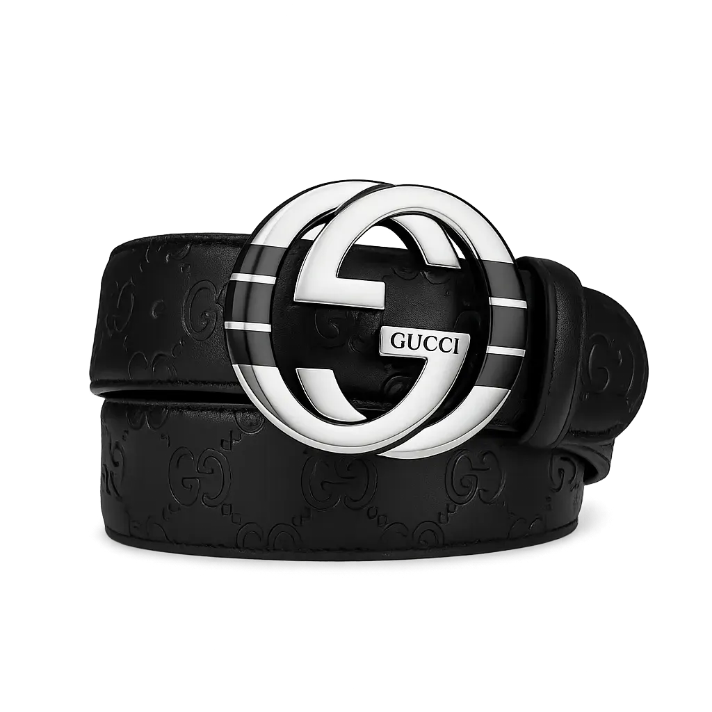 Gucc! Mickey Mouse Monogram Leather Belt - Multiple Colors Available