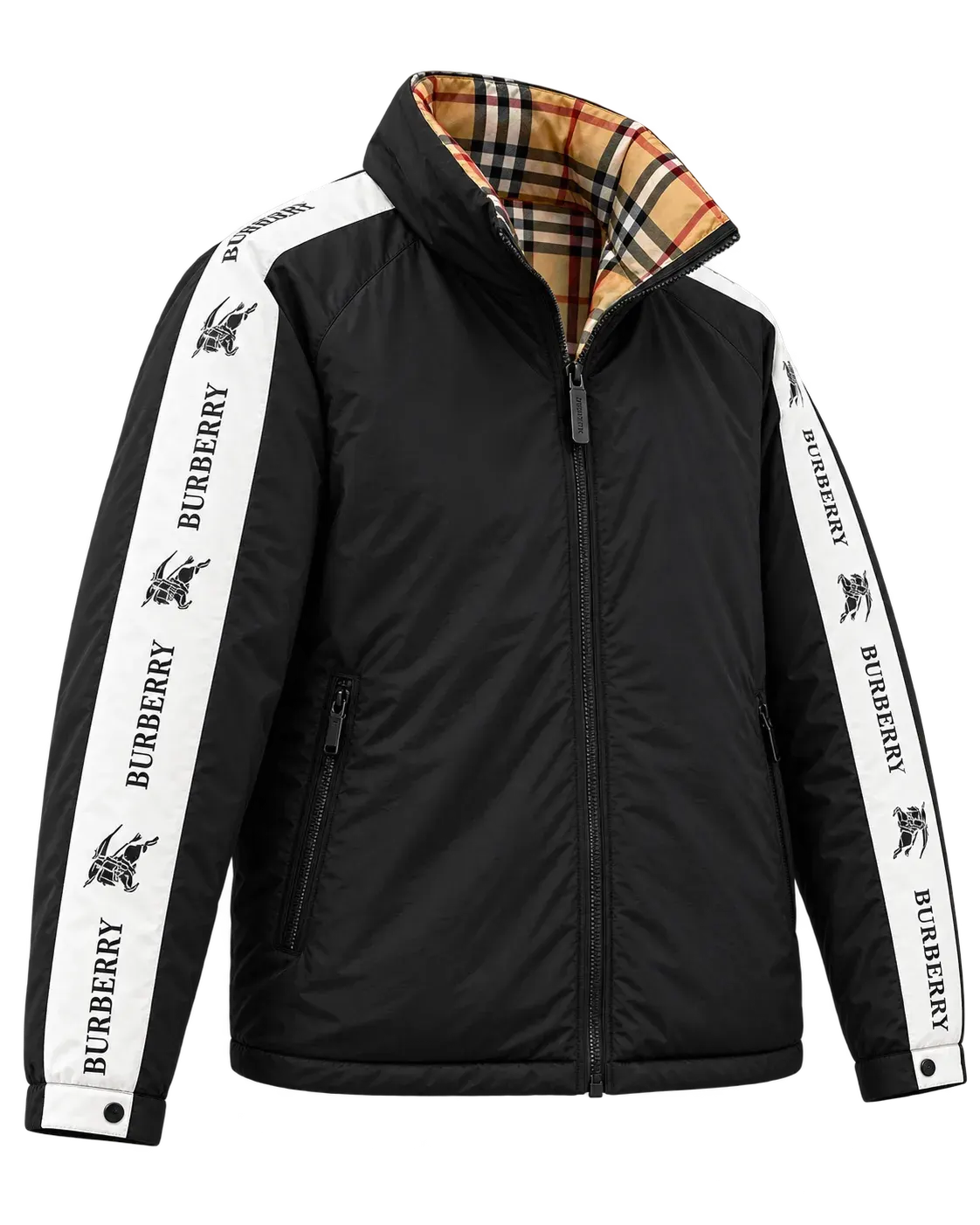 Burberr! Burb3rry reversible jacket with logo tape