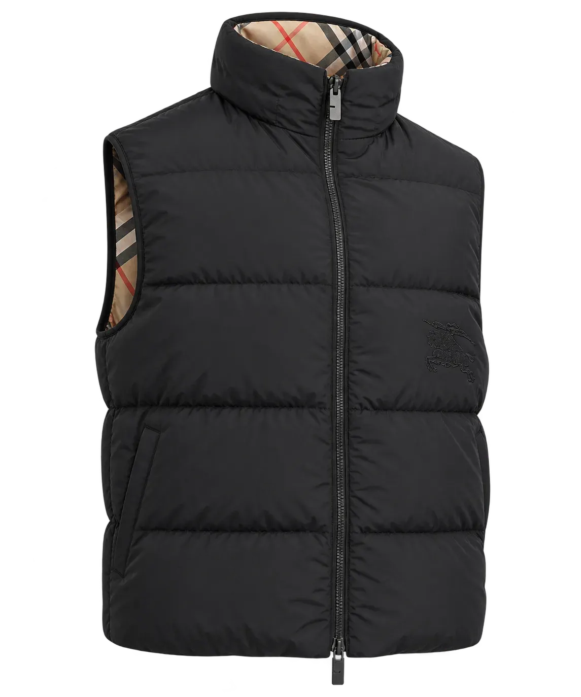 Burberr! Burberry quilted vest with check lining