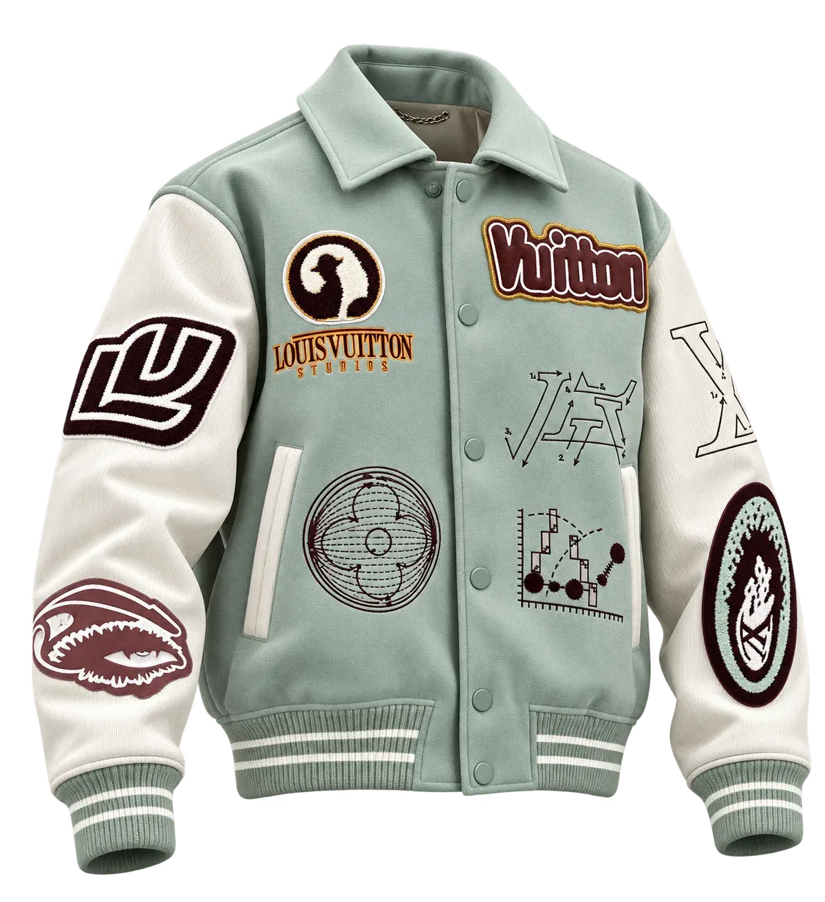 Lou!s Vuitton embroidered varsity jacket