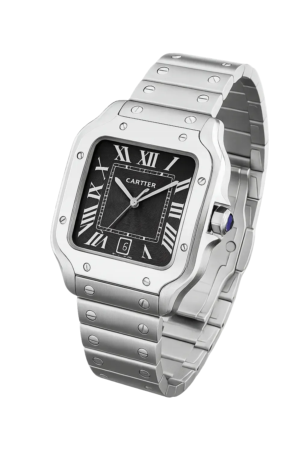 C4rtier Ca1tier Santos-style watch with Roman numeral dial - Multiple Colors Available