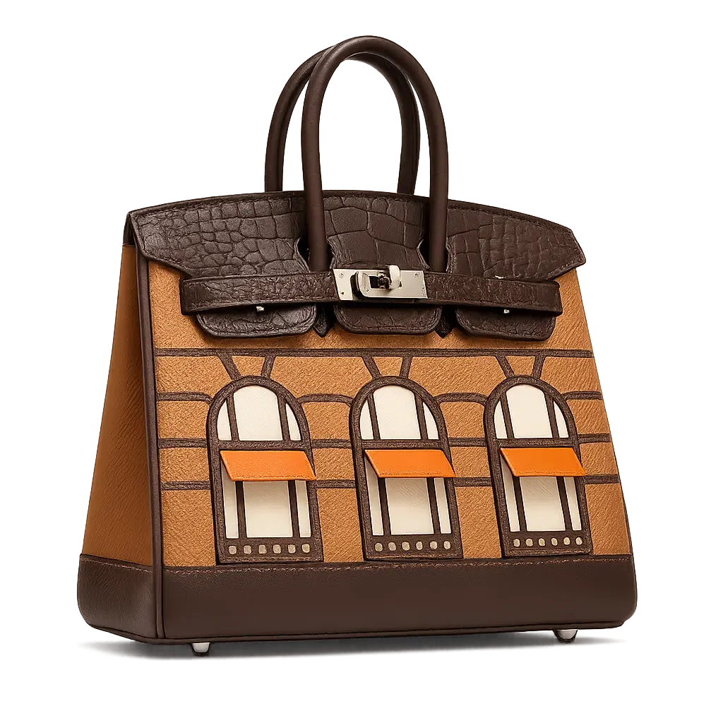 H3rmès Birkin style architectural motif handbag - Multiple Colors Available