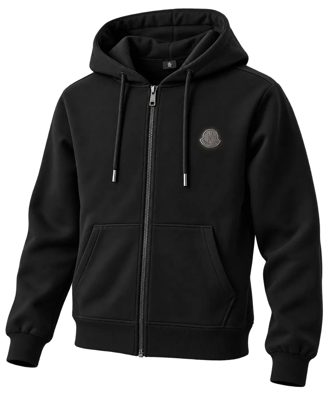 M0ncler style black zip-up hoodie - Multiple Colors Available