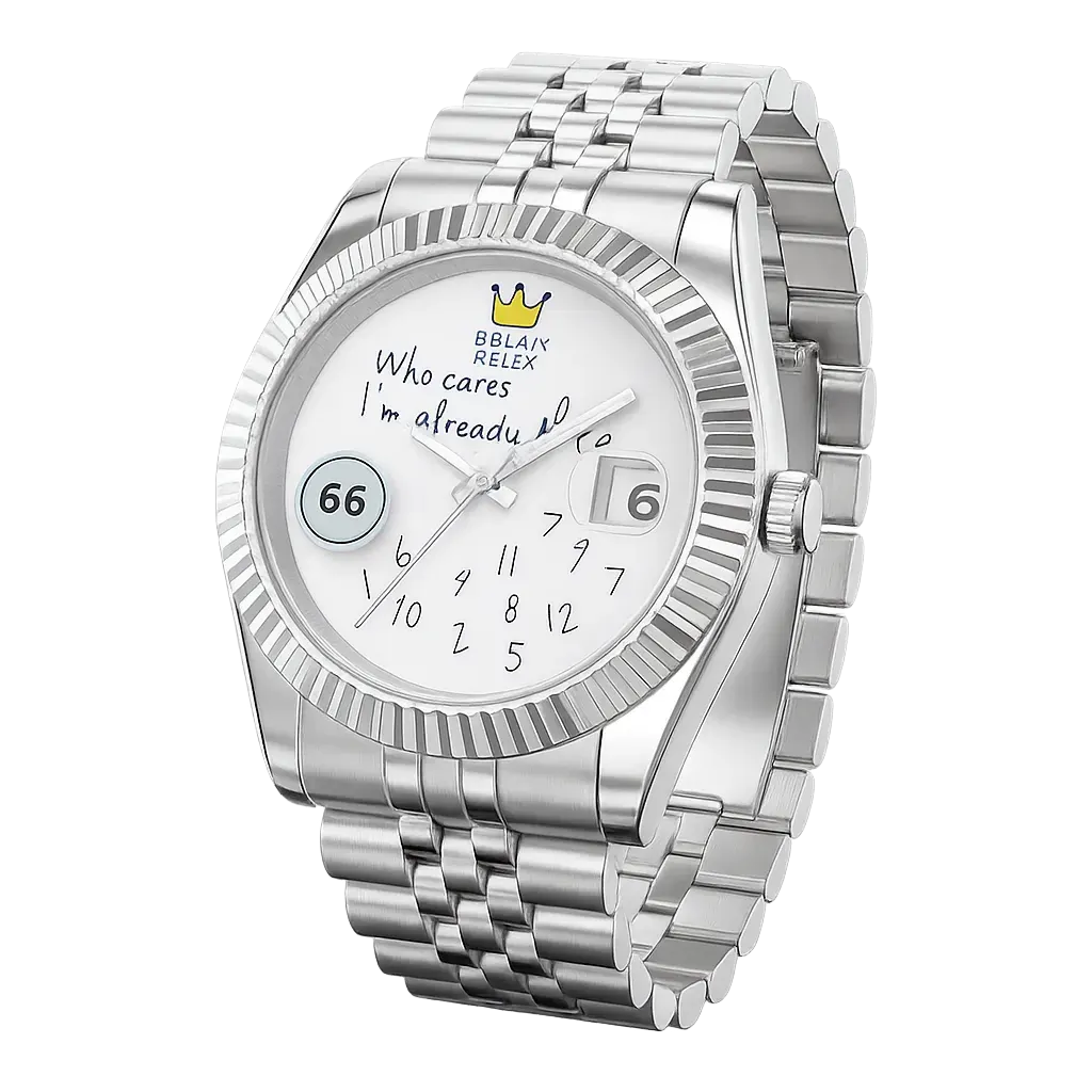 R0lex parody watch with humorous dial design - Multiple Colors Available