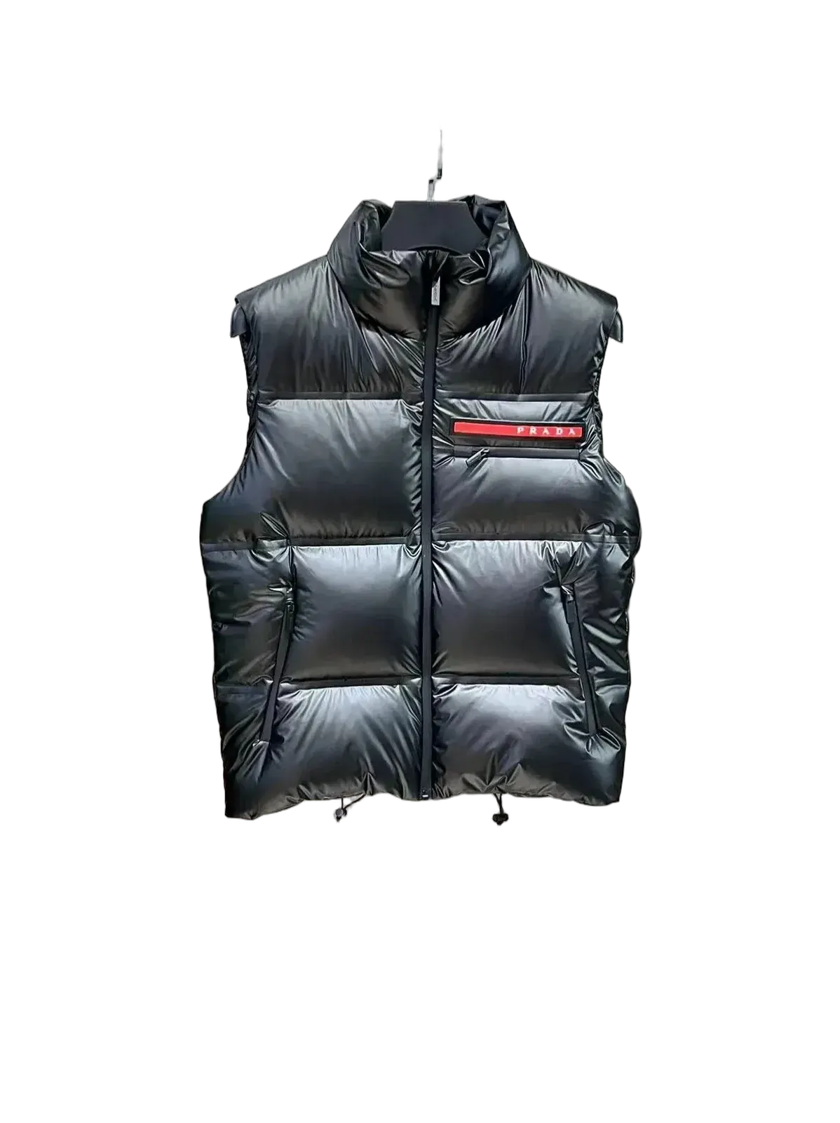 Pr4da quilted vest jacket in black