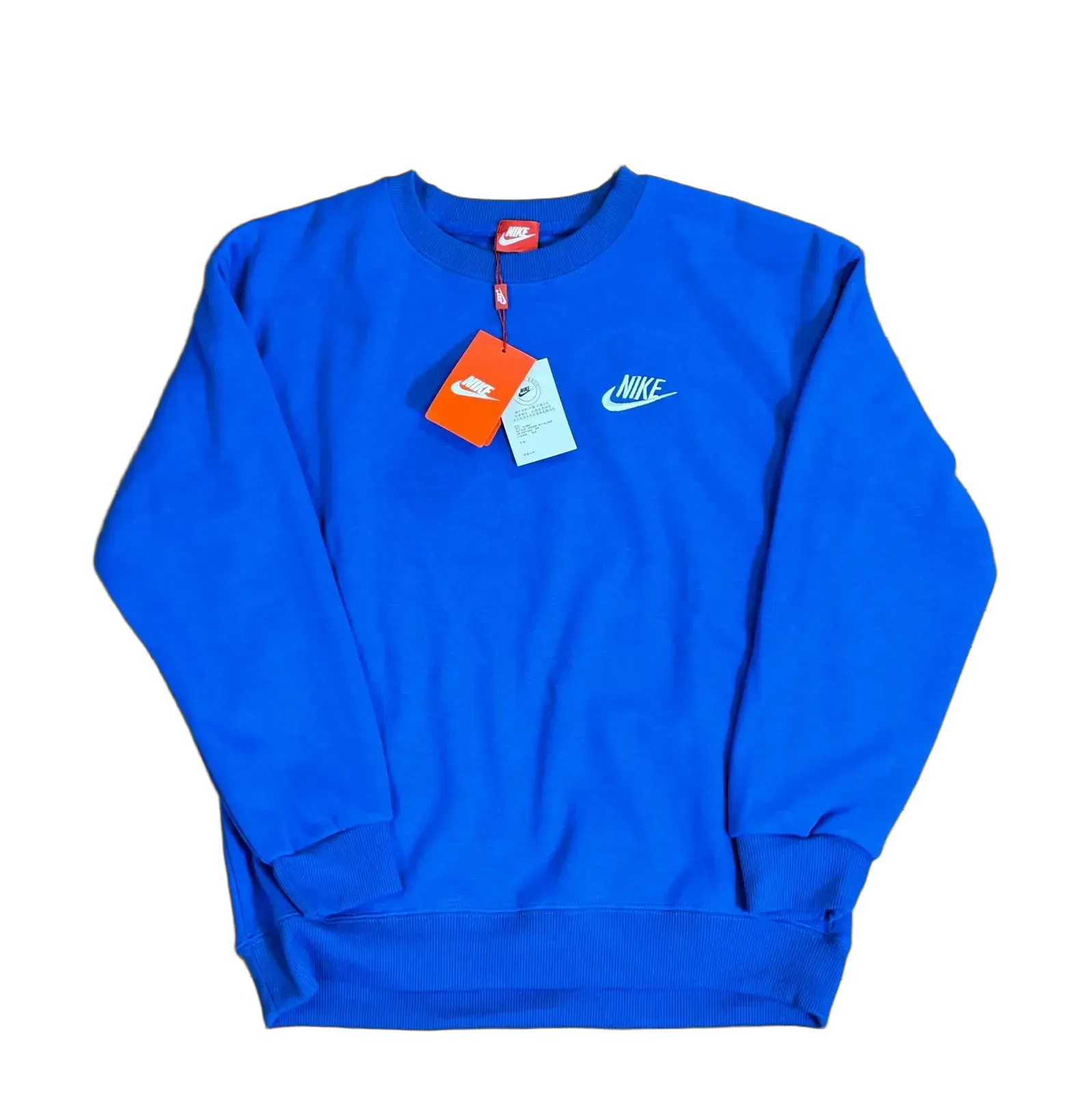 Lake-blue crew-neck sweatshirt