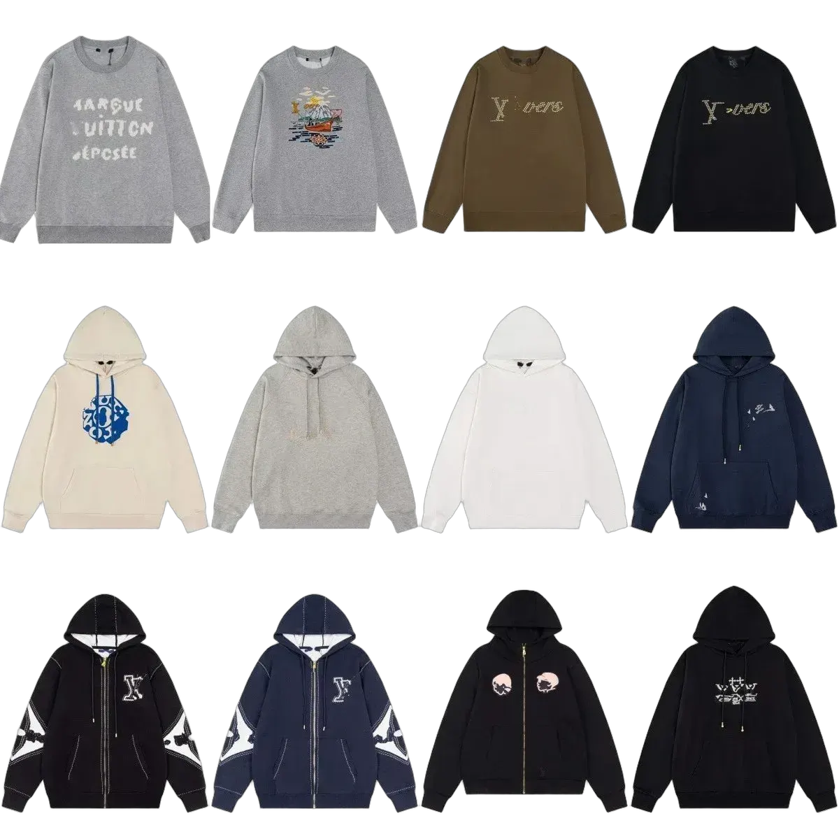 Lou!s Vuitton inspired graphic hoodies collection - Multiple Colors Available