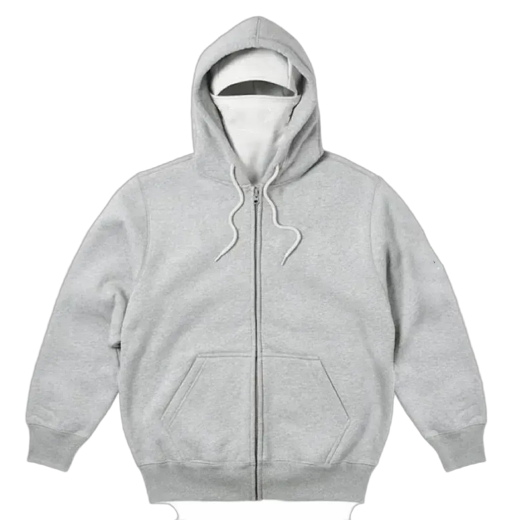 Zip Hoodie with Integrated Face Covering - Multiple Colors Available