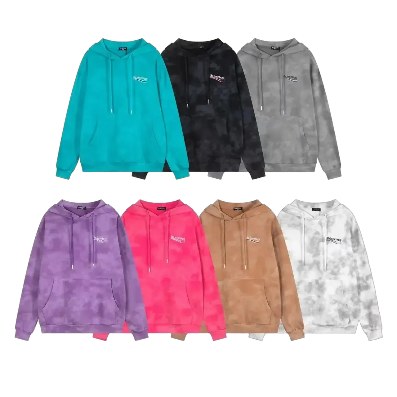 Ba1enciaga logo tie-dye hooded sweatshirt - Multiple Colors Available
