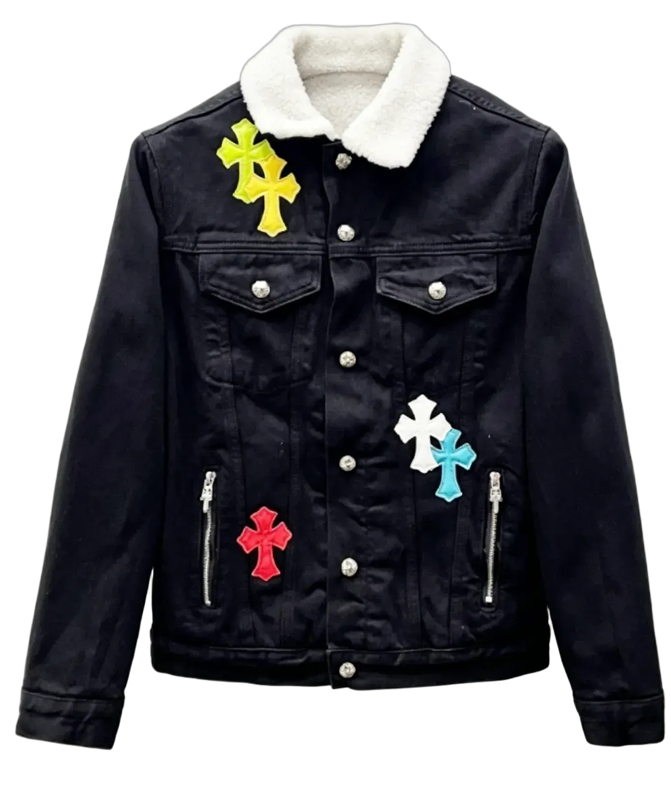 Chr0me Hearts Cross Patch Denim Jacket - Multiple Options Available