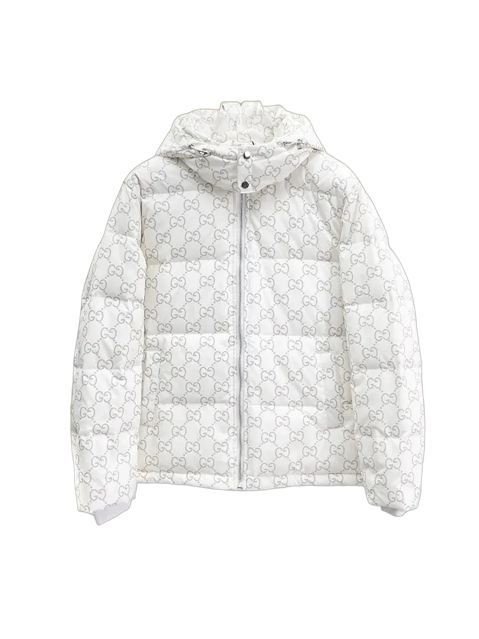 Gucc! GG Monogram Hooded Puffer Jacket