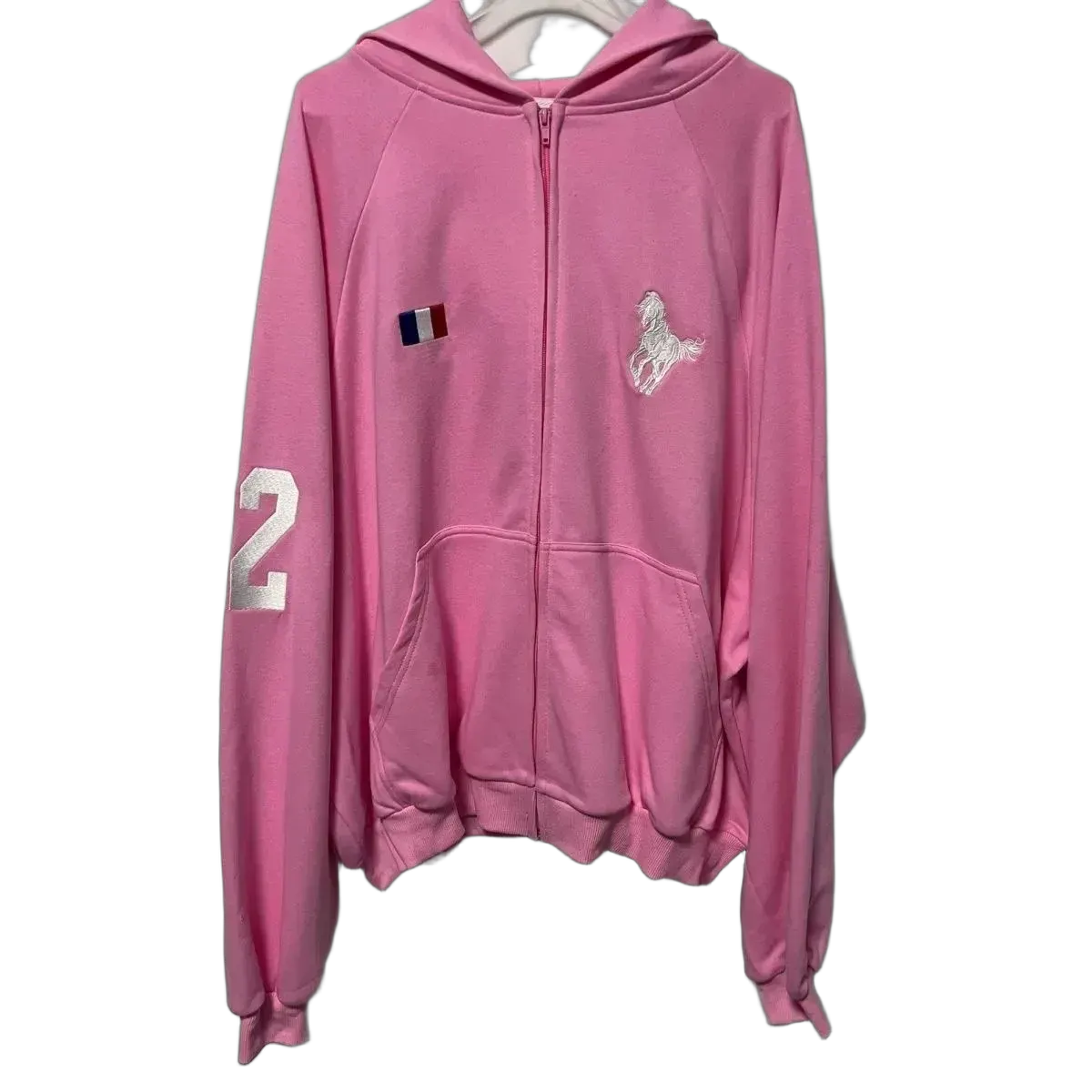Balenc!aga Polo Pink hooded sweatshirt with horse embroidery - Multiple Colors Available