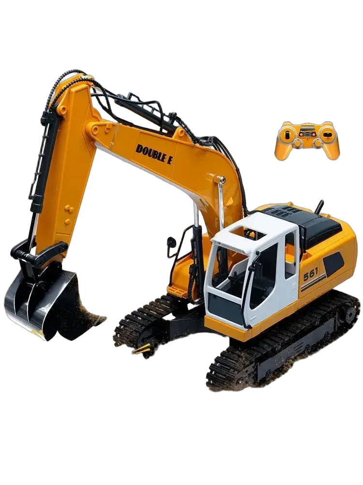 D0uble E Remote Control Excavator Toy with Alloy Parts - Multiple Colors Available