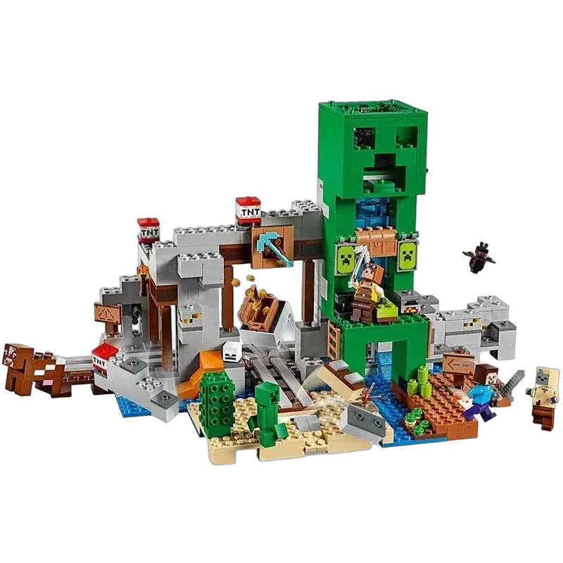 Minecraft-Style Creeper Mine Building Set