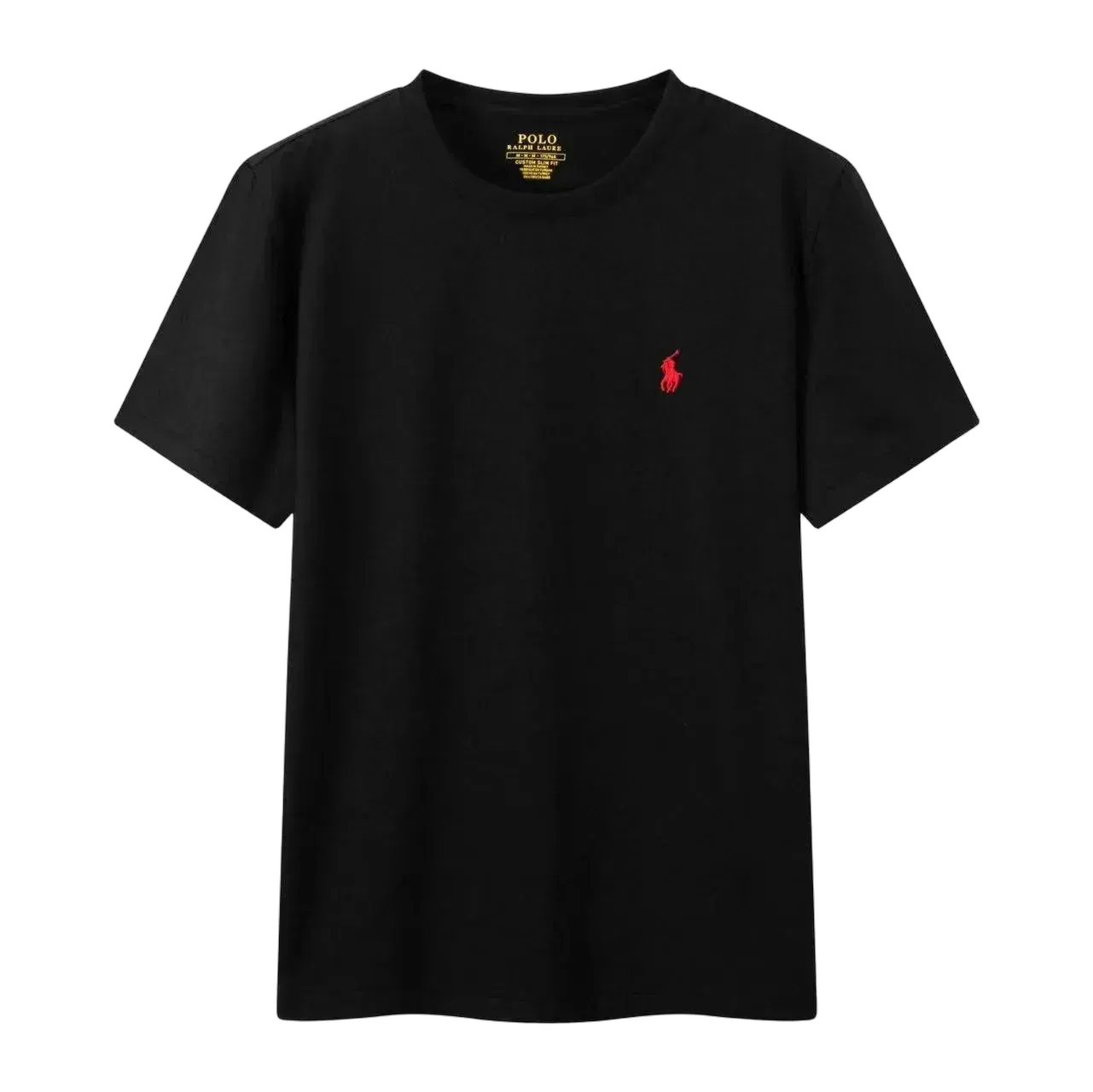 Black with a red label