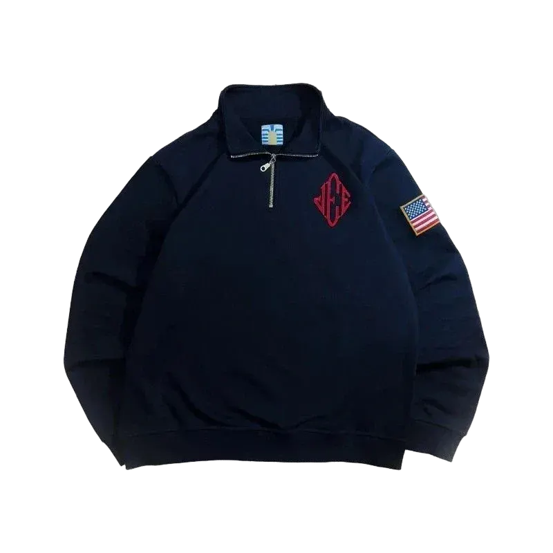 Retro pullover sweatshirt with embroidered design - Multiple Colors Available