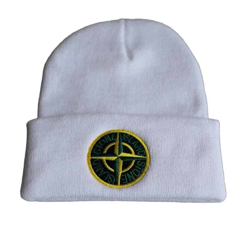 St0ne Island logo beanie in white
