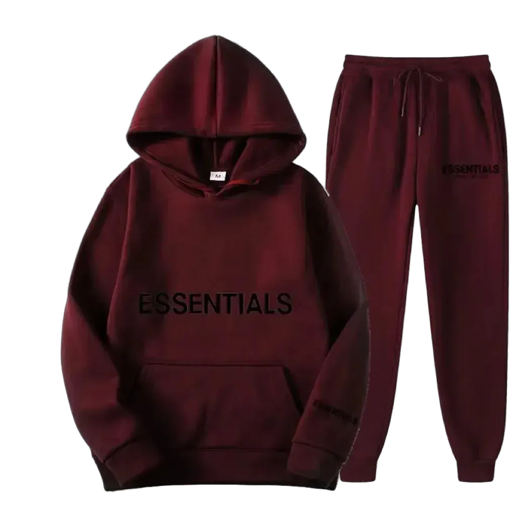 Wine red with black lettering