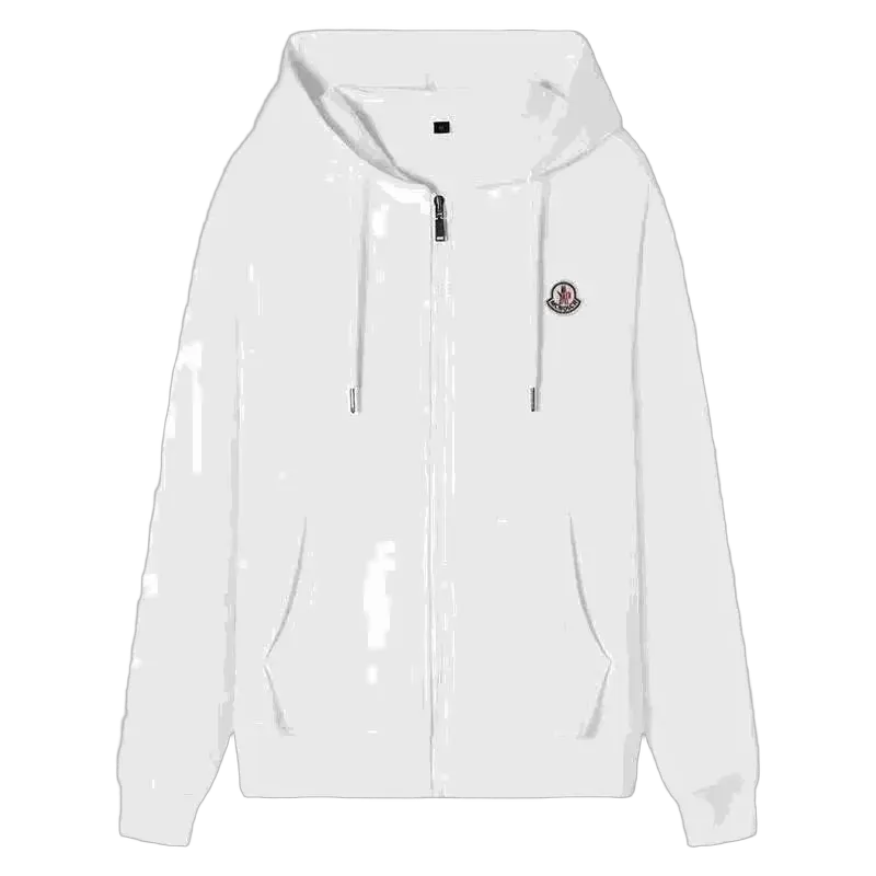 Monc1er Logo Patch Zip Hoodie
