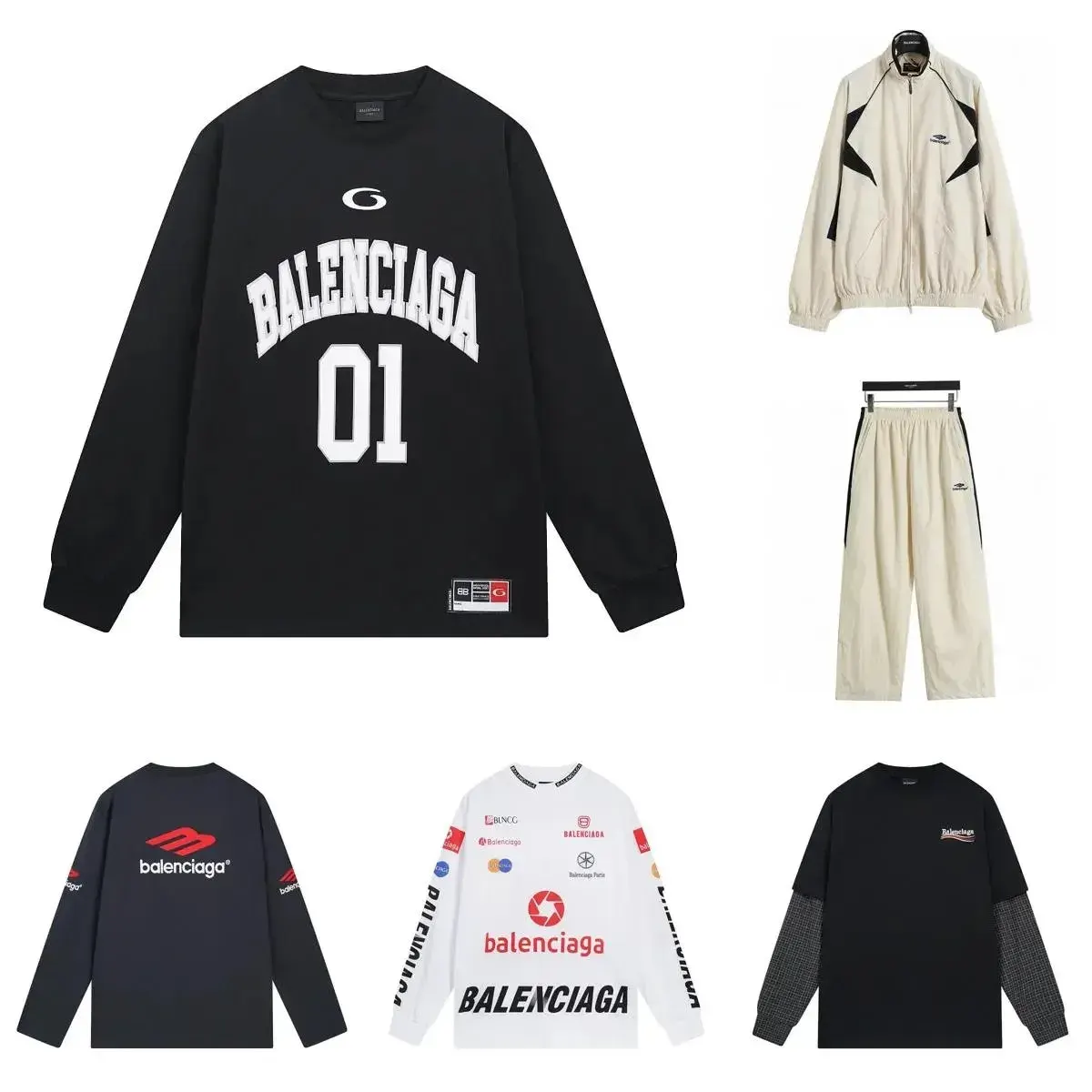 Ba1enciaga Long-sleeve Graphic T-shirt