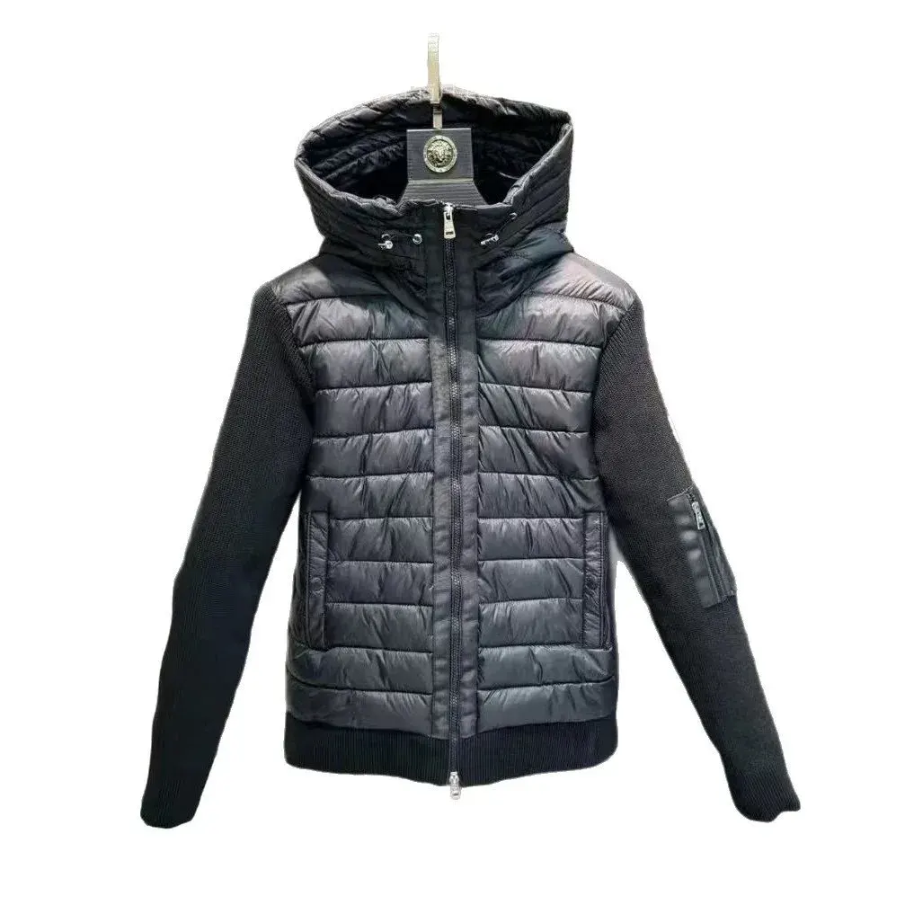 M0ncler Hooded Knit-panel Jacket
